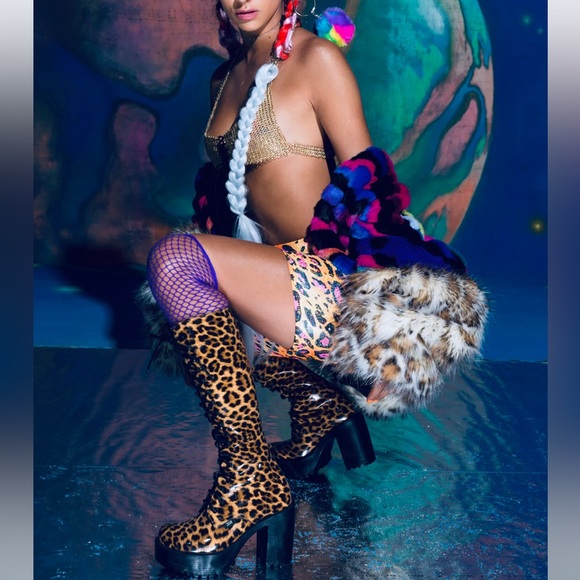 🆕ROC🖤Lash Tan/leopard platform boots! Black lace ups! Australia! size: 37 NIB! 7 - Picture 4 of 16